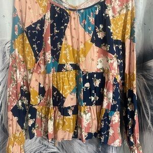 ANDREE BY UNIT Multicolor Floral Patchwork shirt